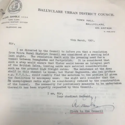 Deputy Keeper of the Records, PRONI Letter of support from Ballyclare Council