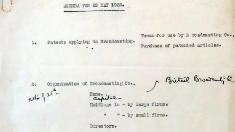 BBC Written Archive Sir Frank Gill's notes