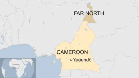 Map showing the Far North region within Cameroon