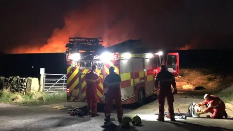 BBC Fire near Cupwith Reservoir