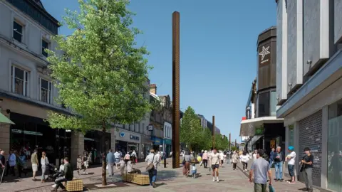 Newcastle City Council Artist's impression of the revamped Northumberland Street in Newcastle