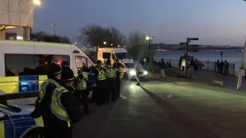 Police at Cardiff Bay