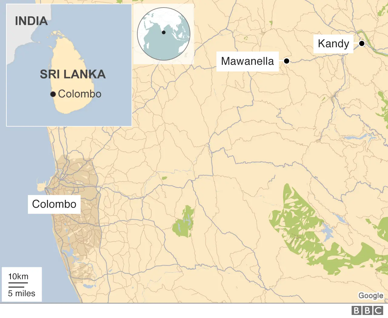 Map of Sri Lanka