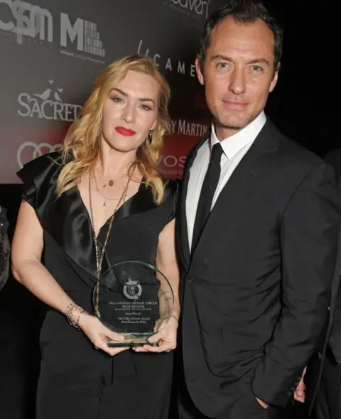 Dave Benett Kate Winslet and Jude Law at the London Critics' Circle film awards