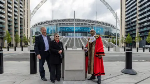 Chris Winter/Wembley Park Mayor Brent stood by plaque