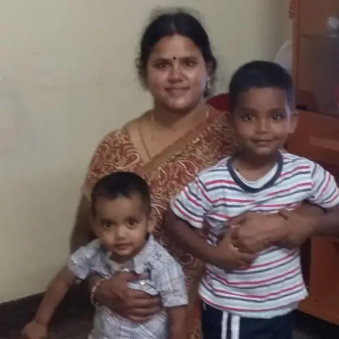 Mary Jayaseelan Mary Jayaseelan with her two sons