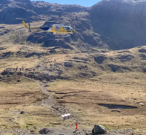 Keswick MRT Helicopter on Sty Head