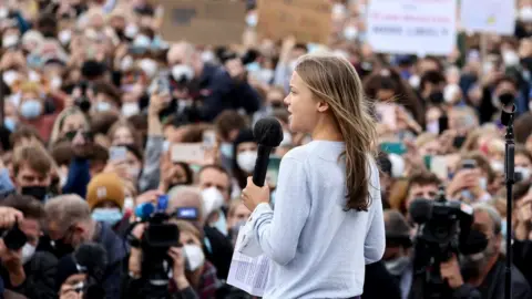 Reuters Climate activist Greta Thunberg addresses rally in Berlin (24 Sept)