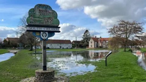 Richard Knights/BBC Flooding in South Creake in Norfolk