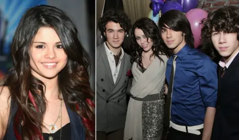 Getty Images Archive pictures of Selena Gomez and the Jonas Brothers, Miley Cyrus