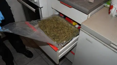 Derbyshire Constabulary Drugs in a kitchen drawer