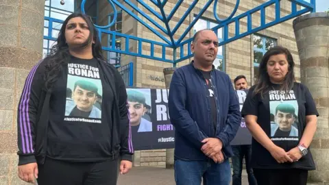 family outside court