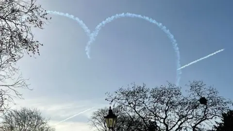 Sarah Flanagan Art The heart-shaped display was captured above Southwell Minster.