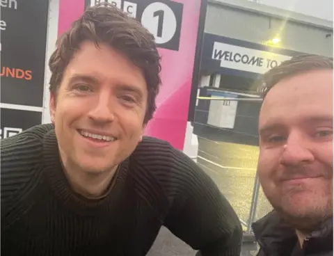 Connor Willis Lutonian Connor Willis with Greg James