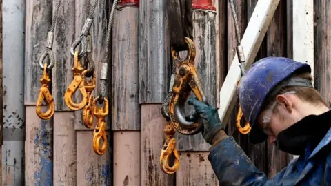 Getty Images Test drilling at a site in Lancashire