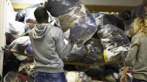 Getty Images Stock image of clothing donations