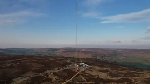 Aerial view of the Bilsdale mast