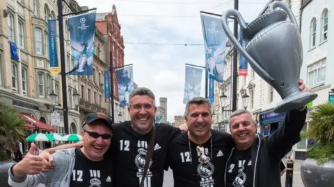 EPA Real Madrid fans in Cardiff