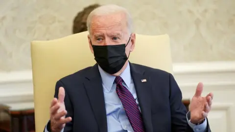 Reuters U.S. President Joe Biden speaks with House Democratic leaders and chairs of House committees working on coronavirus disease (COVID-19) aid legislation during a meeting in the Oval Office at the White House in Washington, U.S., February 5, 2021.