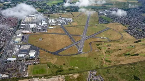 Blackpool Council Ariel shot of Blackpool airport.