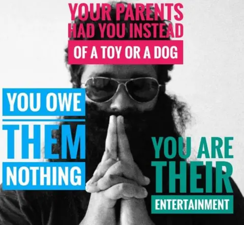 Nihilanand Image from Nihilanand Facebook page saying you owe your parents nothing