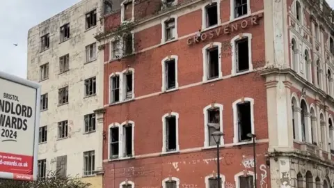 The derelict Grosvenor Hotel in Bristol