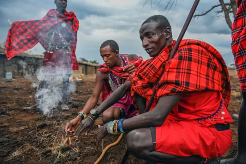 Conor McDonnell Maasai Mara hunters in Kenya