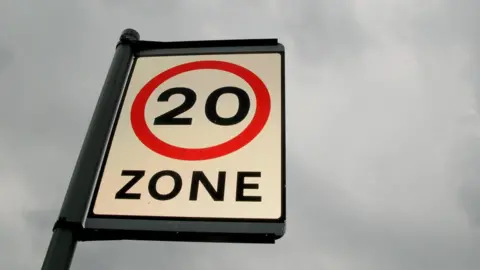 PA Media 20mph road sign