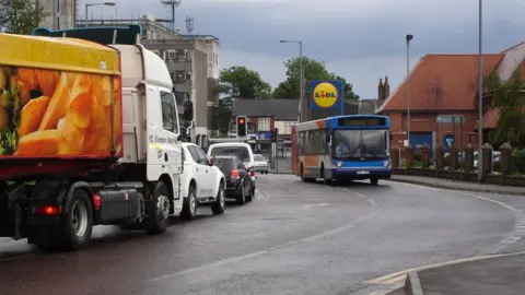 Lincolnshire County Council Traffic on a road in Spalding