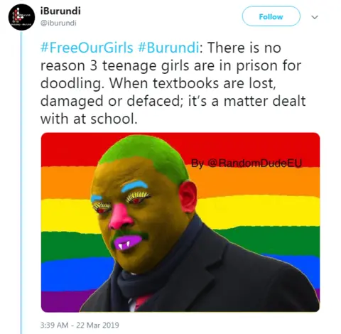 @RandomDudeEU Defaced picture of Burundi's president