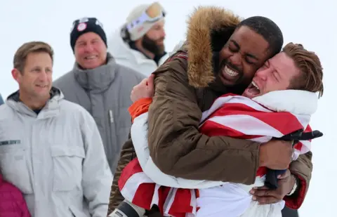 Reuters Shaun White hugs a friend in celebration
