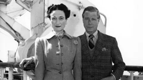PA Media Duke and Duchess of Windsor on the Queen Elizabeth sailing from New York to Southampton in 1947