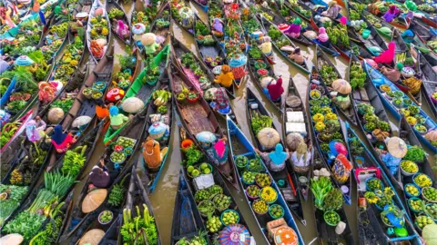 Getty Images A floating boat market in Asia