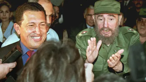 Getty Images Former Venezuelan president Hugo Chavez and ex-Cuban leader Fidel Castro
