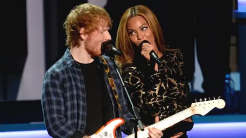 Getty Images Ed Sheeran and Beyonce