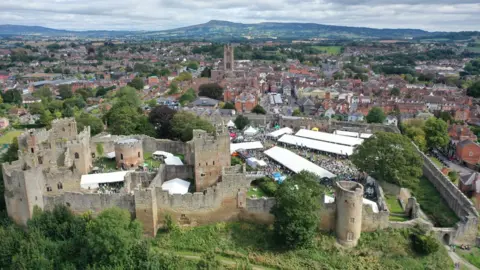 Danny Griffiths Tents and crowds at last year's food festival in Ludlow