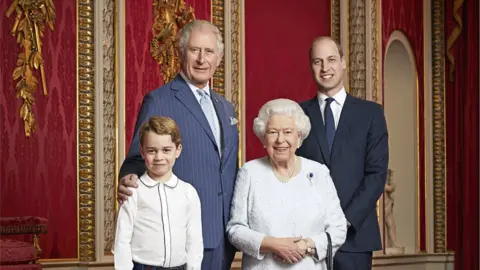 Ranald Mackechnie The Queen with the Prince of Wales, the Duke of Cambridge and Prince George