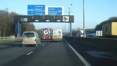 Geograph/Colin Pyle The M4 Eastbound around Newport towards the often congested Malpas Straight before the Brynglas Tunnels