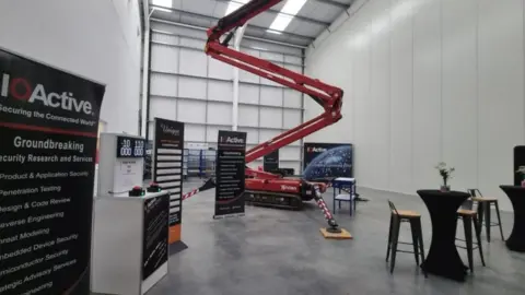 BBC A cherry picker inside IOActive's cyber security lab