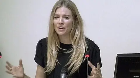 Reuters Actress Sienna Miller giving evidence to the Leveson inquiry