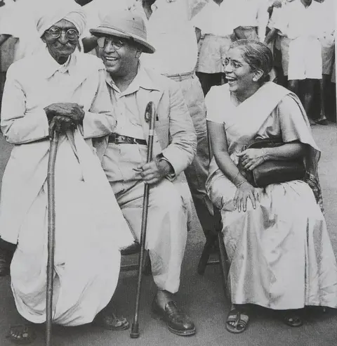 BBC Dr Ambedkar with his second wife Mai Ambedkar and activist Rao Bahadur CK Bole (left) in Mumbai
