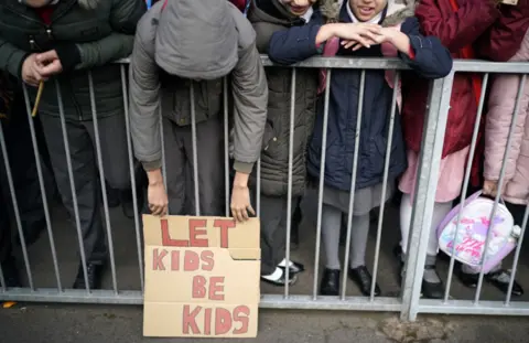 Getty Images A protest against the 'No Outsiders' programme, which teaches children about LGBT rights in Birmingham