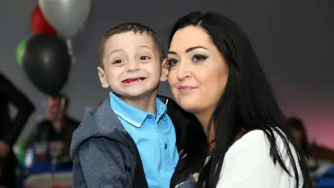 Getty Images Bradley Lowery and his mum, Gemma