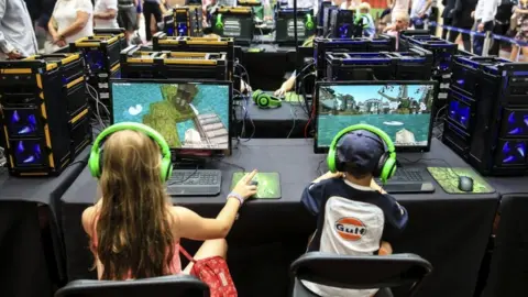 Getty Images Children playing Minecraft