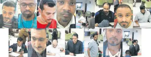 EPA CCTV pictures made available through the Turkish newspaper Sabah allegedly showing Saudi citizens who Turkish police suspect of involvement in the disappearance of Jamal Khashoggi (2 October 2018)