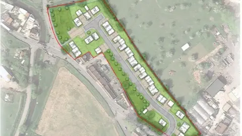 Angus Meek Architects Developers want to build 27 homes on the B3151 Northload Bridge in Glastonbury