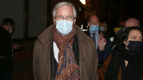 PA Media Michel Barnier at St Pancras railway station in London on Friday