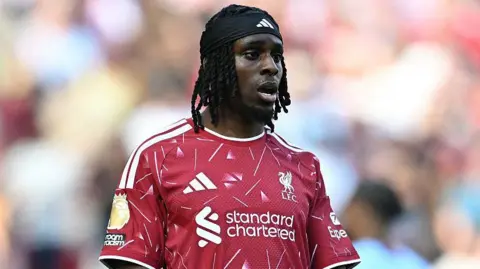 Frimpong during Liverpool's final game of the Premier League season