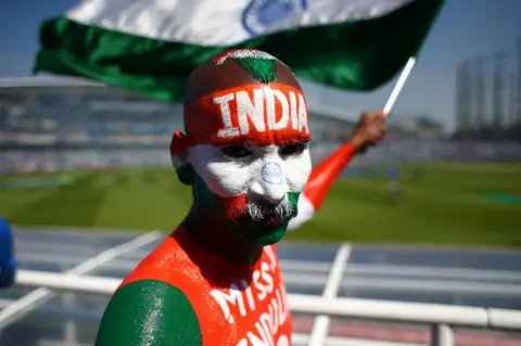 Getty Images An Indian cricket fan at the Champions Trophy final in London in June 2017