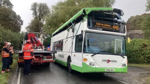 Recovery work on the Stephensons bus